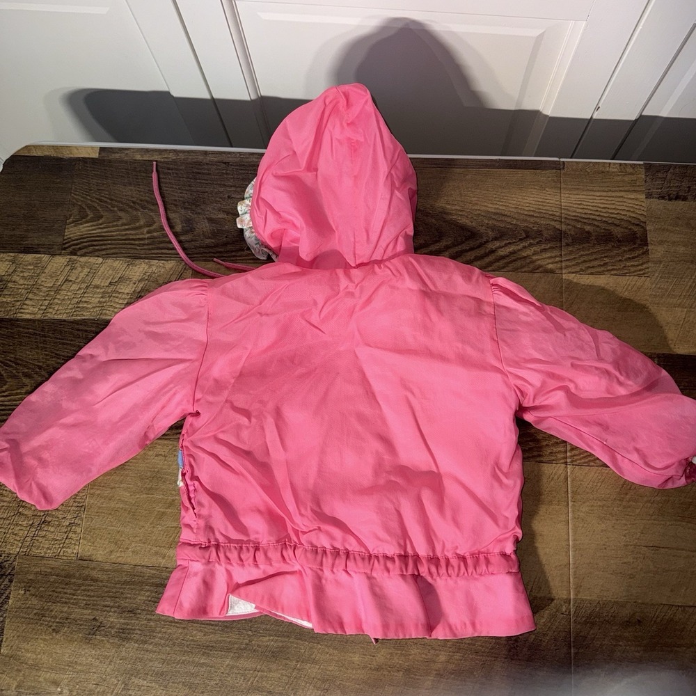 Vintage Samara 18 Month Baby Girl Windbreaker Pink Embroidered Jacket Ruffles - Picture 7 of 7